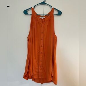 Orange Button-Up Tank Top
